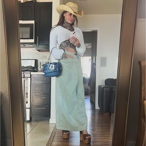 Y2K J Jill Maxi Skirt 6 Tall Sage 30 X 40 Cotton